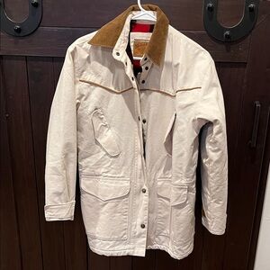Classic Beige Field Jacket with Brown Accents